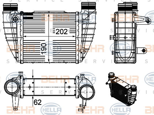 Intercooler, échangeur BEHR HELLA SERVICE