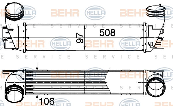 Intercooler, échangeur BEHR HELLA SERVICE