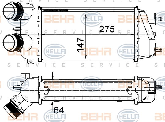 Intercooler, échangeur BEHR HELLA SERVICE