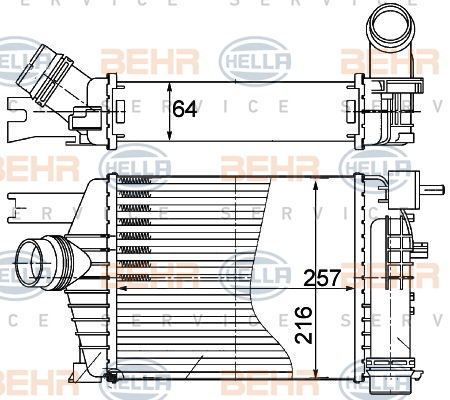 Intercooler, échangeur BEHR HELLA SERVICE