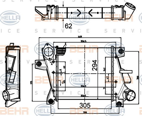 Intercooler, échangeur BEHR HELLA SERVICE