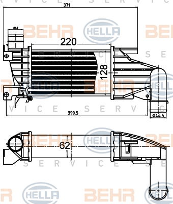 Intercooler, échangeur BEHR HELLA SERVICE