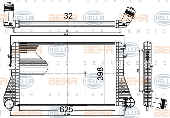 Intercooler, échangeur BEHR HELLA SERVICE