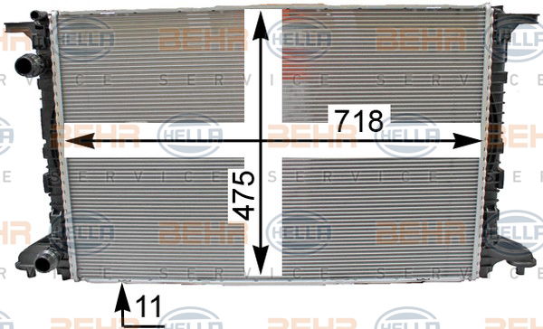 Radiateur, refroidissement du moteur BEHR HELLA SERVICE *** PREMIUM LINE ***