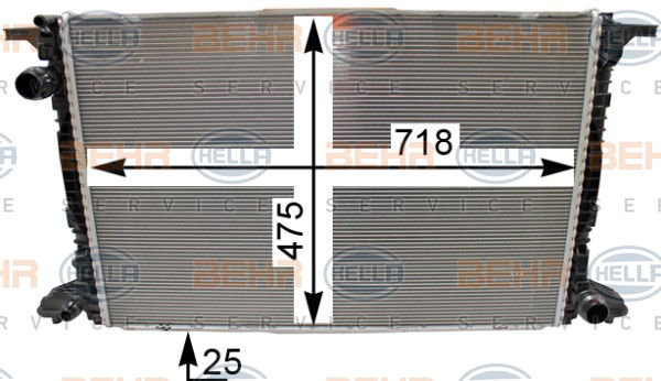 Radiateur, refroidissement du moteur BEHR HELLA SERVICE *** PREMIUM LINE ***