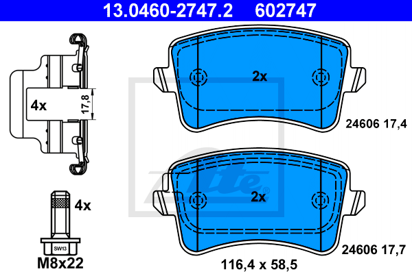 Kit de plaquettes de frein, frein à disque