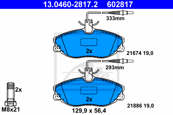 Kit de plaquettes de frein, frein à disque