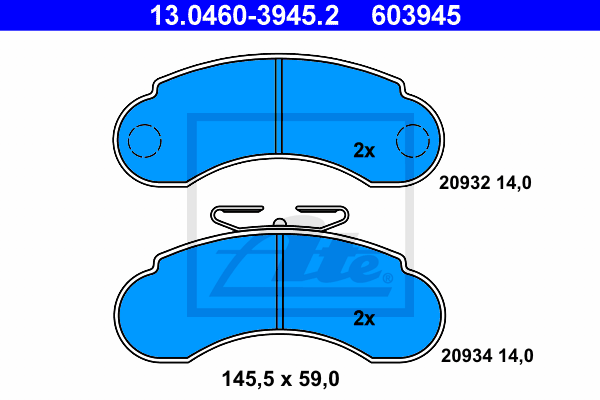 Kit de plaquettes de frein, frein à disque