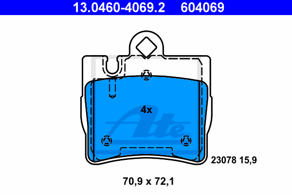 Kit de plaquettes de frein, frein à disque