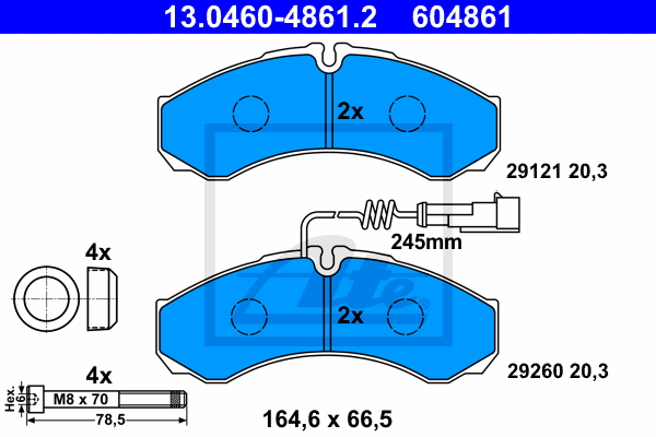 Kit de plaquettes de frein, frein à disque