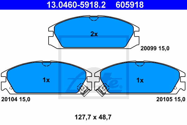 Kit de plaquettes de frein, frein à disque