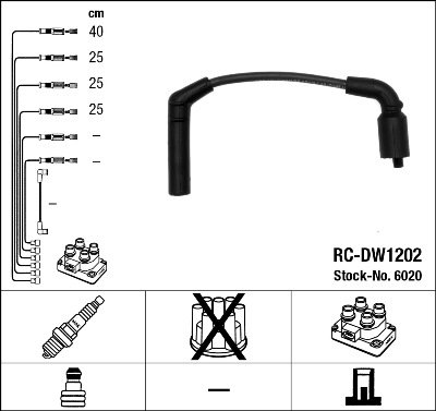Kit de câbles d'allumage - RC-DW1202