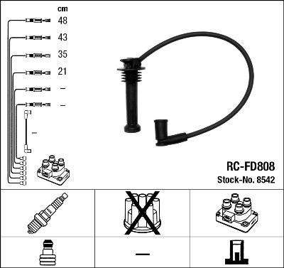 Kit de câbles d'allumage - RC-FD808