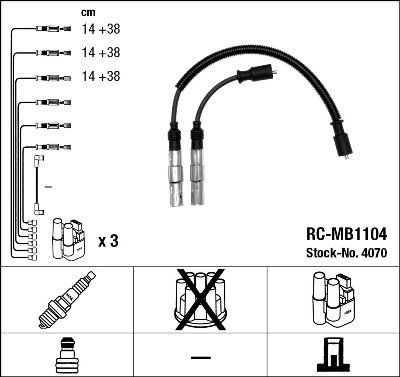 Kit de câbles d'allumage - RC-MB1104