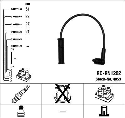 Kit de câbles d'allumage - RC-RN1202