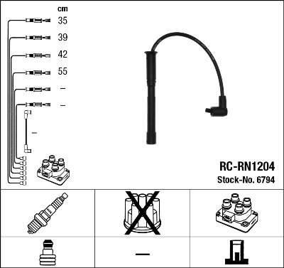 Kit de câbles d'allumage - RC-RN1204