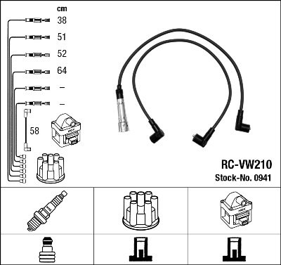 Kit de câbles d'allumage - RC-VW210