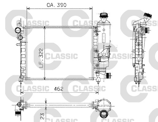 Radiateur, refroidissement du moteur VALEO CLASSIC