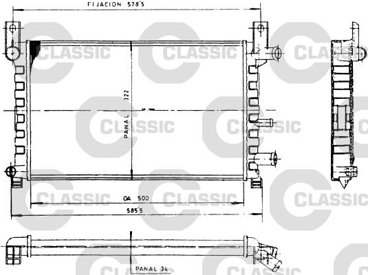 Radiateur, refroidissement du moteur VALEO CLASSIC