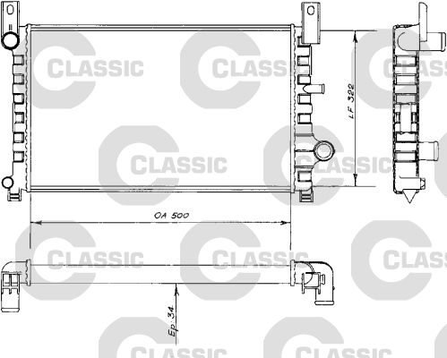 Radiateur, refroidissement du moteur VALEO CLASSIC