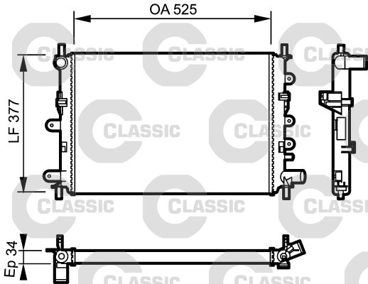 Radiateur, refroidissement du moteur VALEO CLASSIC