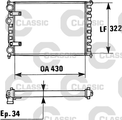 Radiateur, refroidissement du moteur VALEO CLASSIC