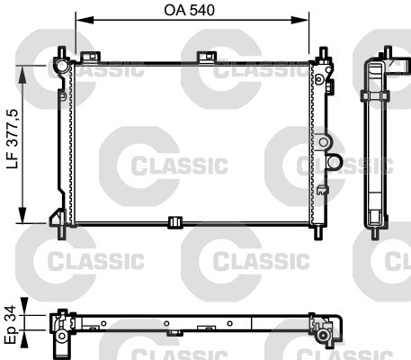 Radiateur, refroidissement du moteur VALEO CLASSIC