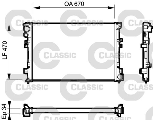 Radiateur, refroidissement du moteur VALEO CLASSIC