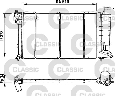 Radiateur, refroidissement du moteur VALEO CLASSIC