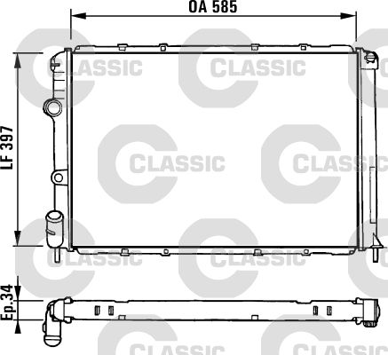 Radiateur, refroidissement du moteur VALEO CLASSIC