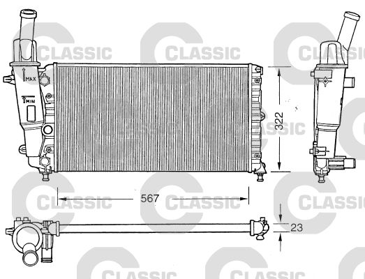 Radiateur, refroidissement du moteur VALEO CLASSIC