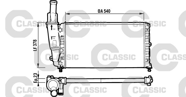 Radiateur, refroidissement du moteur VALEO CLASSIC