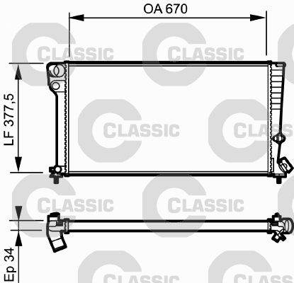 Radiateur, refroidissement du moteur VALEO CLASSIC