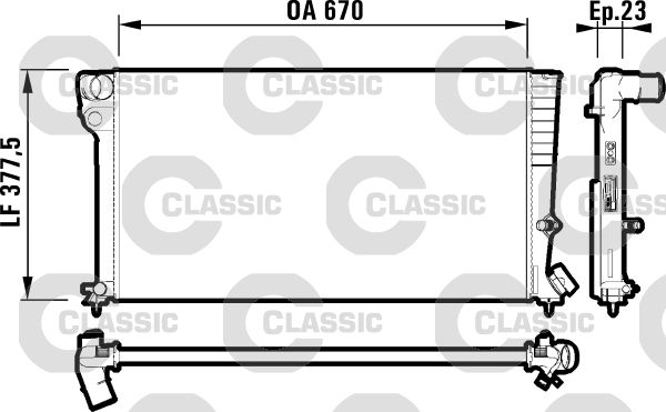 Radiateur, refroidissement du moteur VALEO CLASSIC