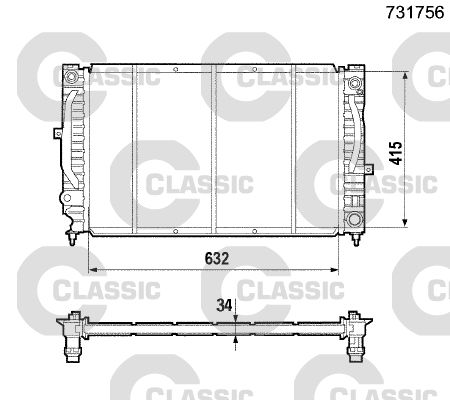 Radiateur, refroidissement du moteur VALEO CLASSIC