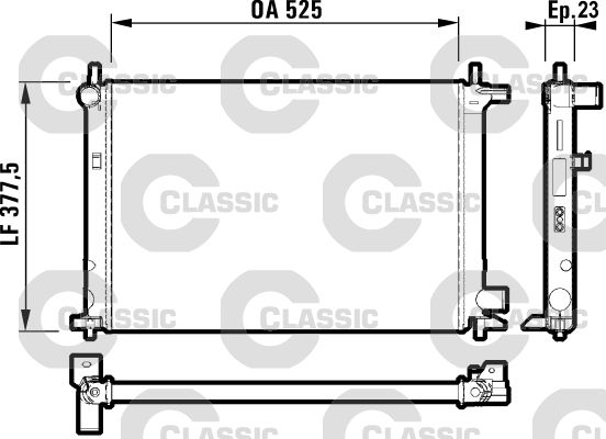 Radiateur, refroidissement du moteur VALEO CLASSIC