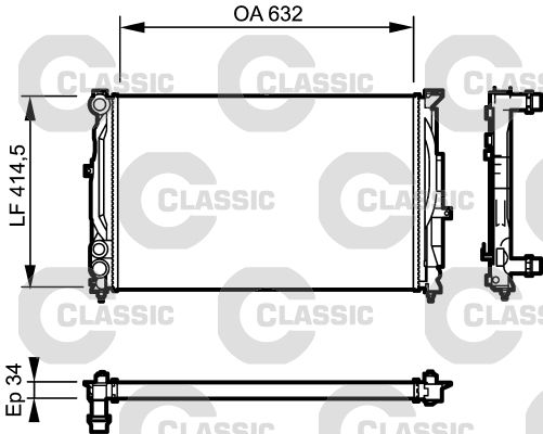 Radiateur, refroidissement du moteur VALEO CLASSIC