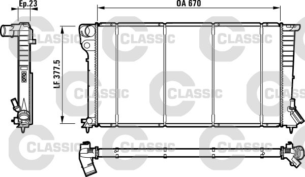 Radiateur, refroidissement du moteur VALEO CLASSIC