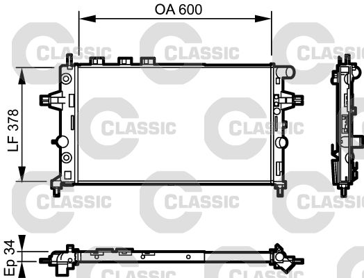 Radiateur, refroidissement du moteur VALEO CLASSIC