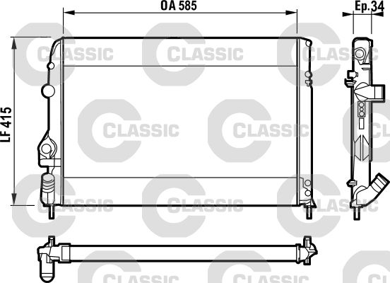 Radiateur, refroidissement du moteur VALEO CLASSIC