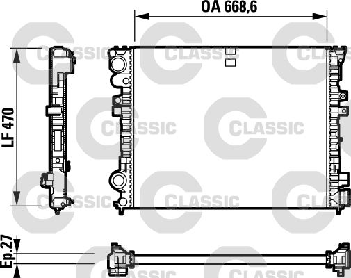 Radiateur, refroidissement du moteur VALEO CLASSIC