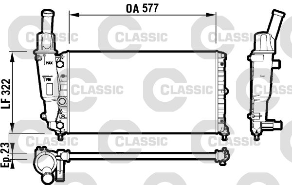 Radiateur, refroidissement du moteur VALEO CLASSIC