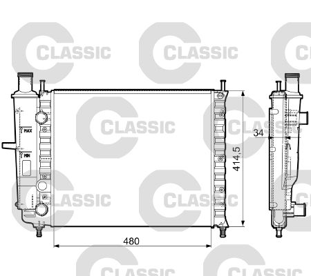 Radiateur, refroidissement du moteur VALEO CLASSIC