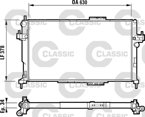 Radiateur, refroidissement du moteur VALEO CLASSIC