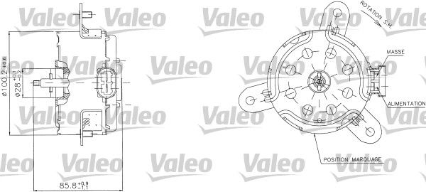 Moteur électrique, ventilateur pour radiateurs