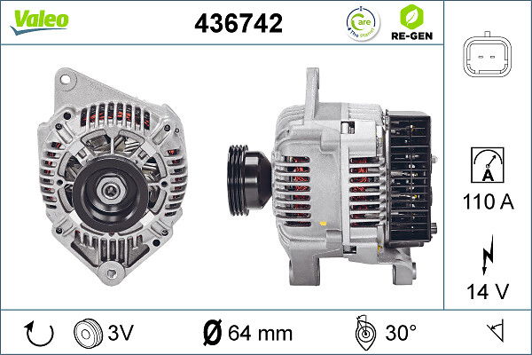 Alternateur VALEO RE-GEN REMANUFACTURED