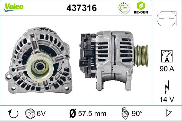 Alternateur VALEO RE-GEN REMANUFACTURED