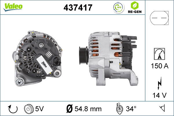 Alternateur VALEO RE-GEN REMANUFACTURED