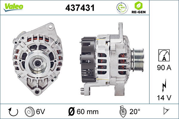 Alternateur VALEO RE-GEN REMANUFACTURED