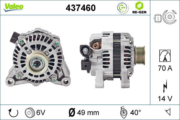 Alternateur VALEO RE-GEN REMANUFACTURED